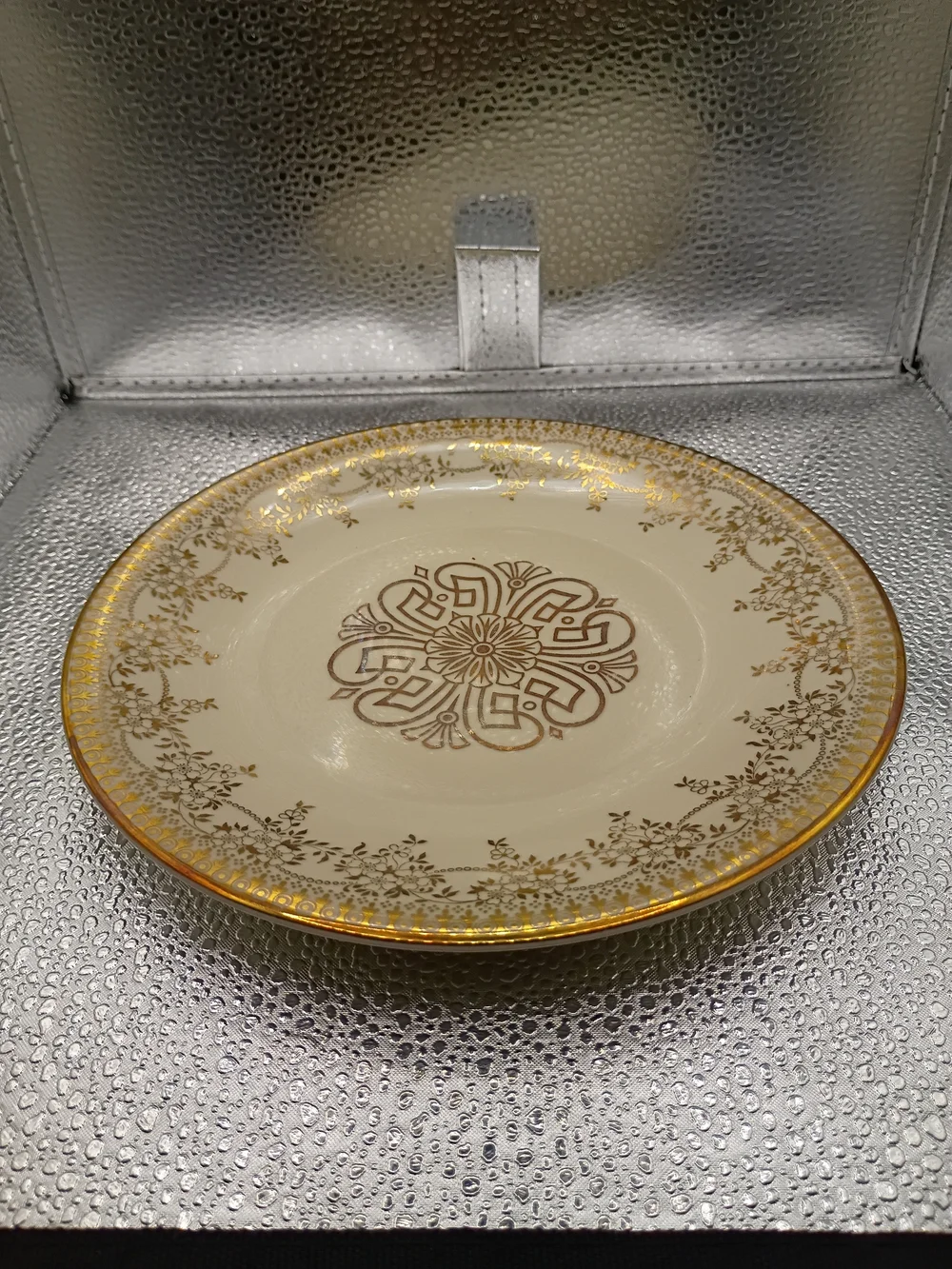 Winterling BavariaCream and Gold Bone China Teacup with Saucer and Dessert Plate